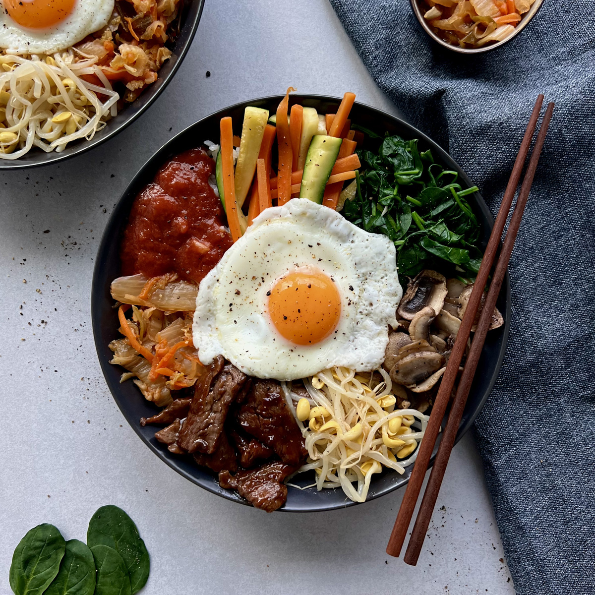 Bibimbap mit Kimchi