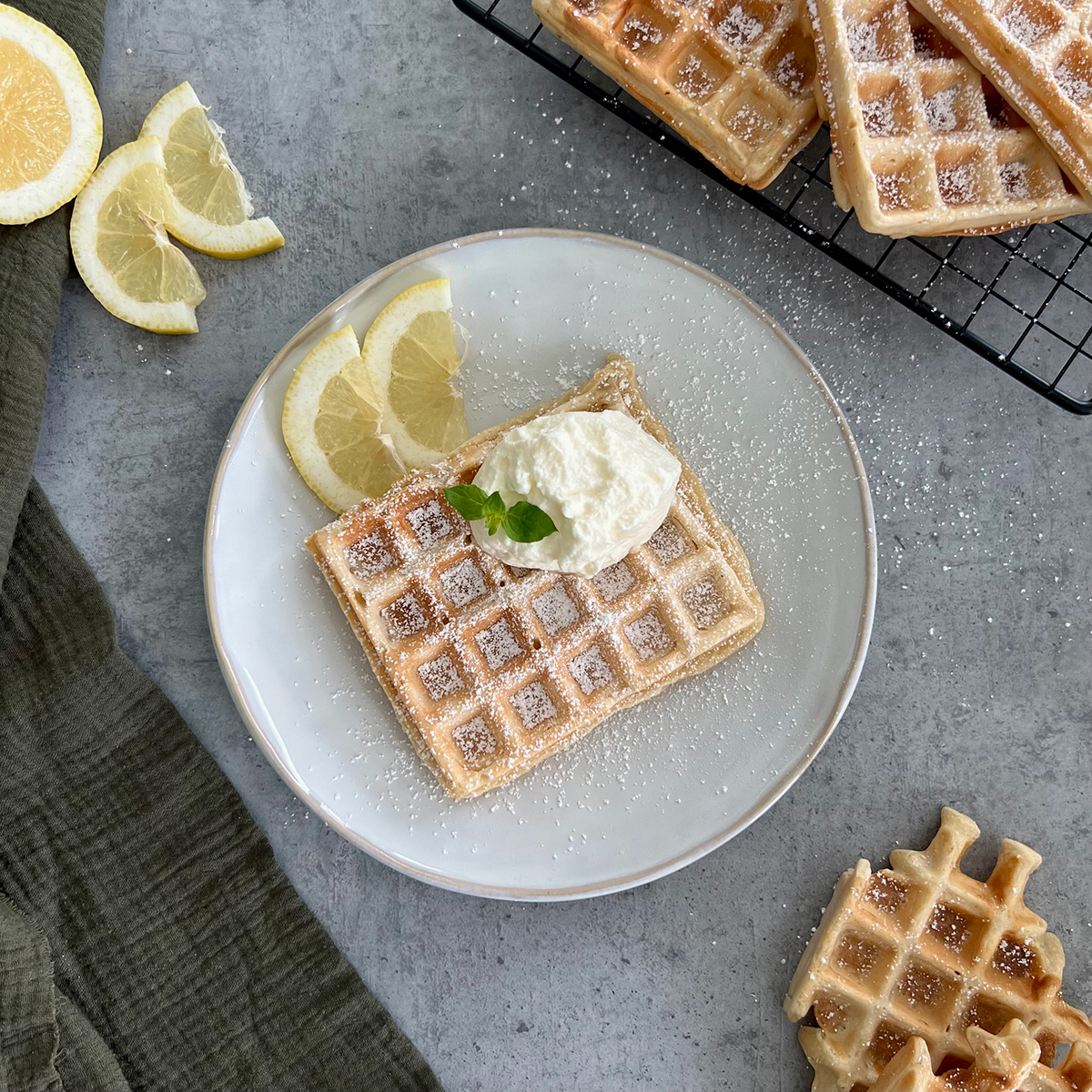 vegane Zitronenwaffeln