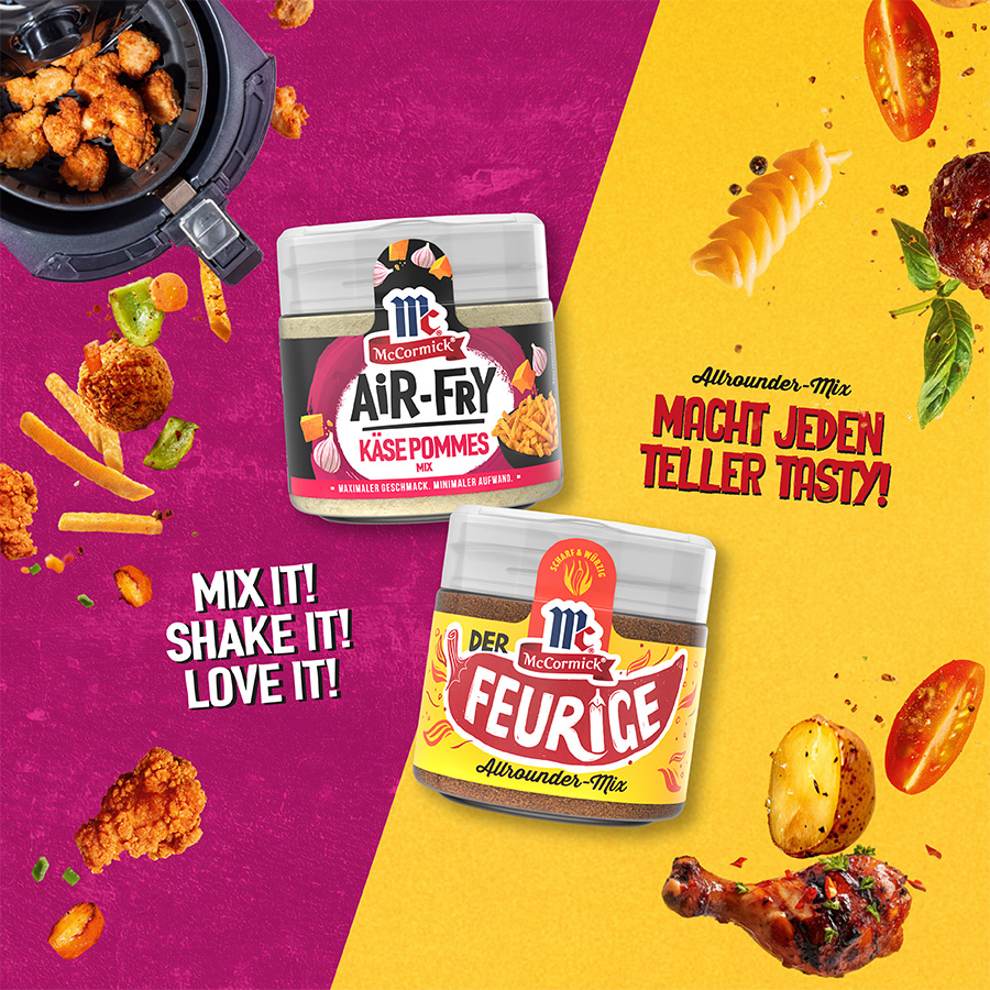 Ein Airfryer-Gewürze und ein Allrounder-Gewürz der Marke McCormick.
