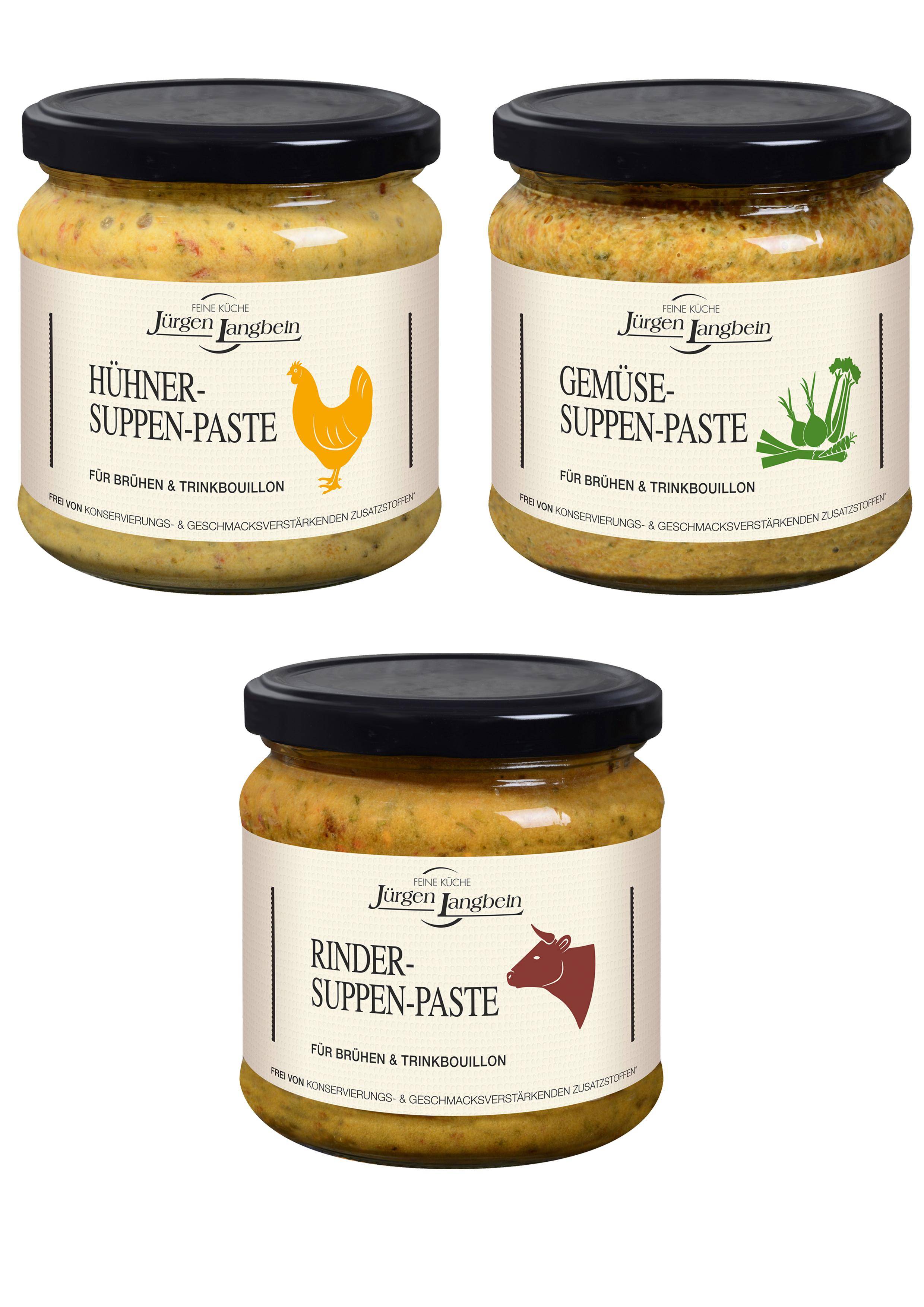 Suppen-Pasten-Set 3 verschiedene Pasten (3 x 400g) von Jürgen Langbein