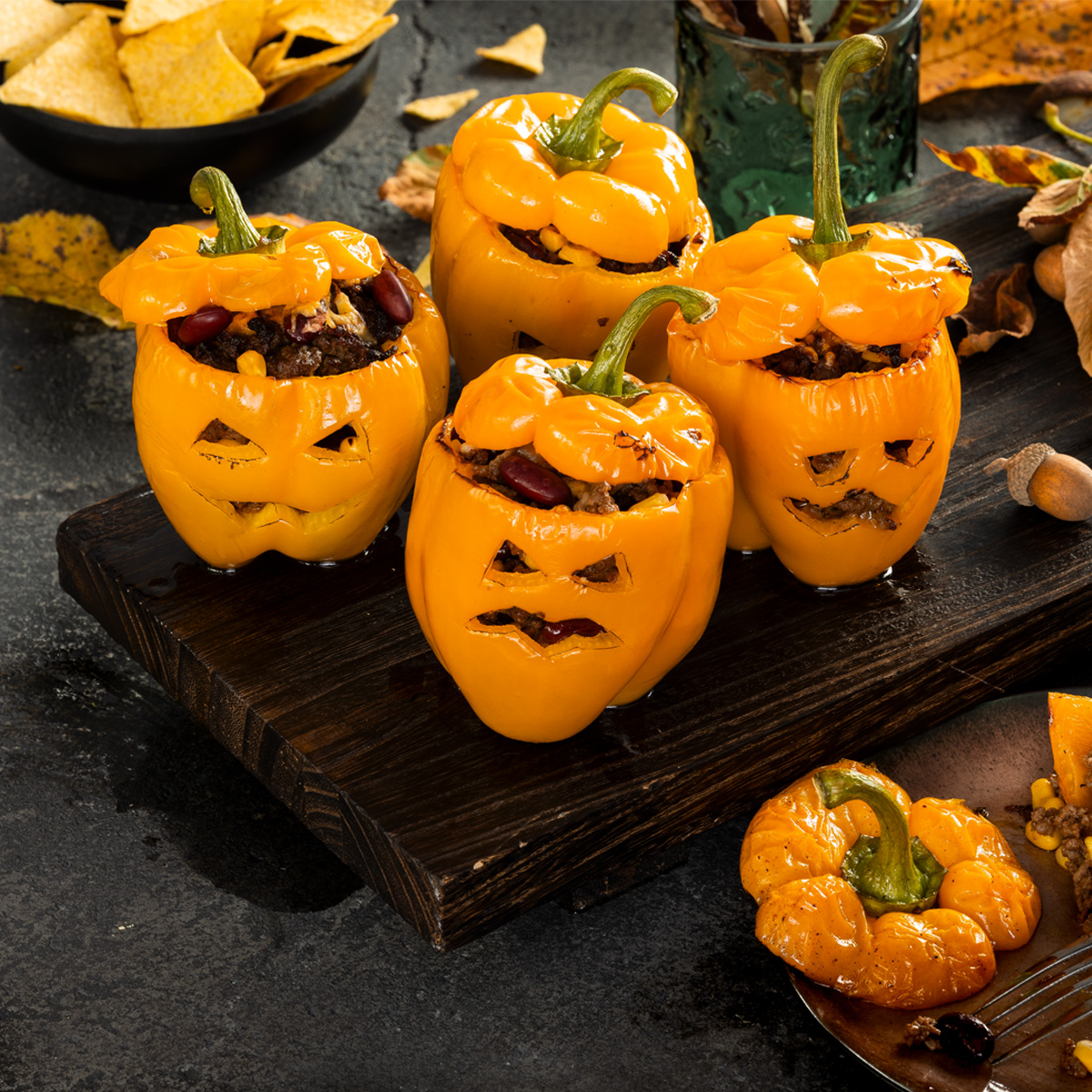 gefüllte Halloween Paprika