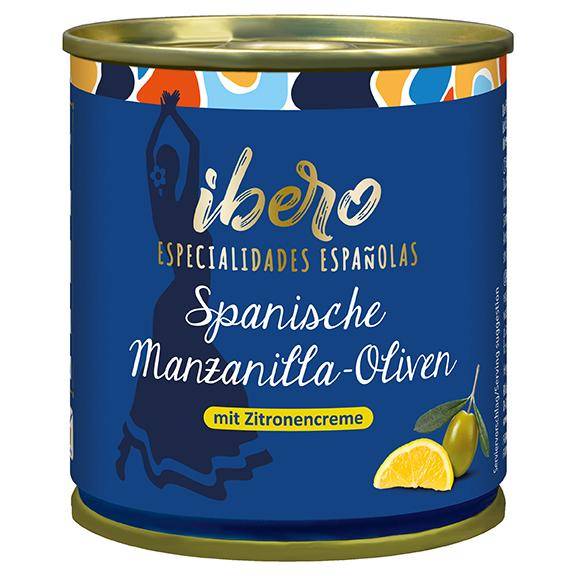 Grüne Manzanilla-Oliven gefüllt mit Zitronencreme