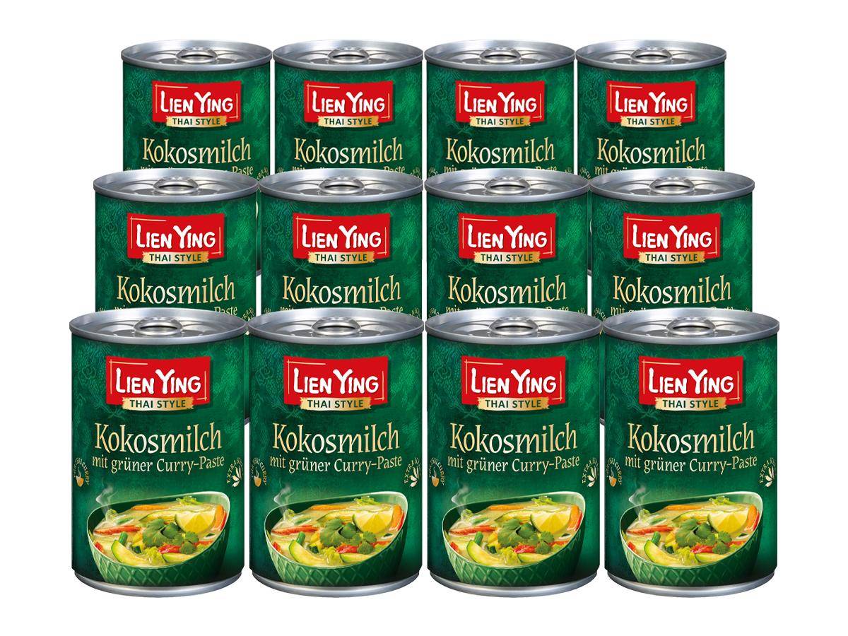 Kokosmilch mit grüner Curry-Paste 12er Sparpack