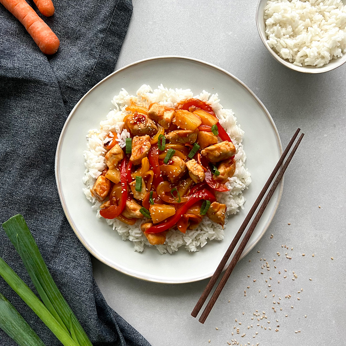 Süß Sauer Hähnchen Stir Fry