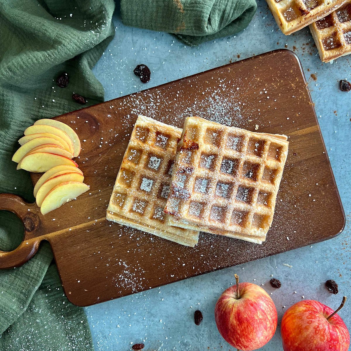 Blätterteig Apfel Waffeln