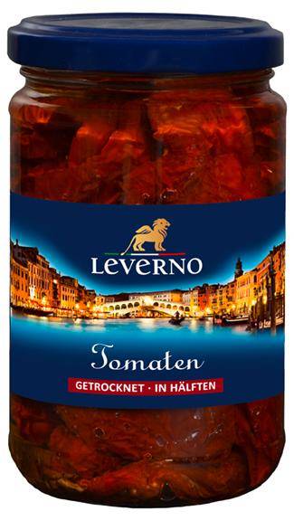 Getrocknete Tomaten in Hälften in Öl