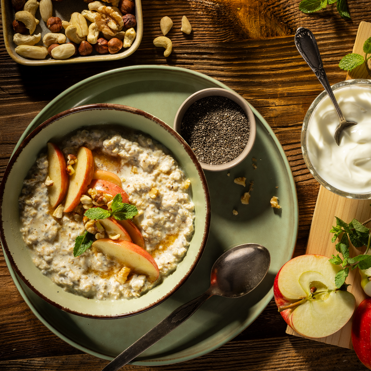 warme Apfelkuchen Frühstücksbowl