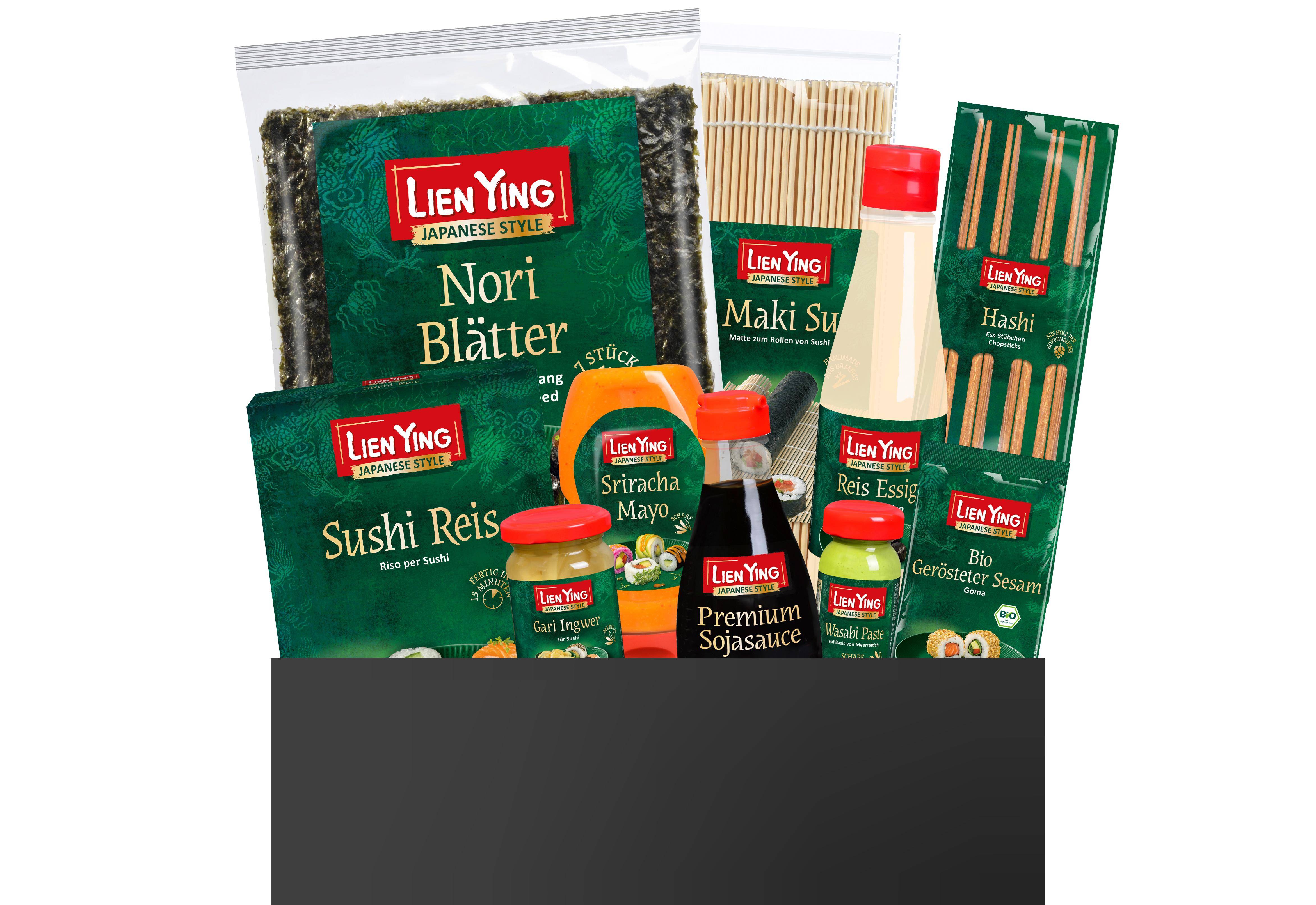 Sushi Premium Starter Box (10-teilig inkl. Bambusmatte und Stäbchen)