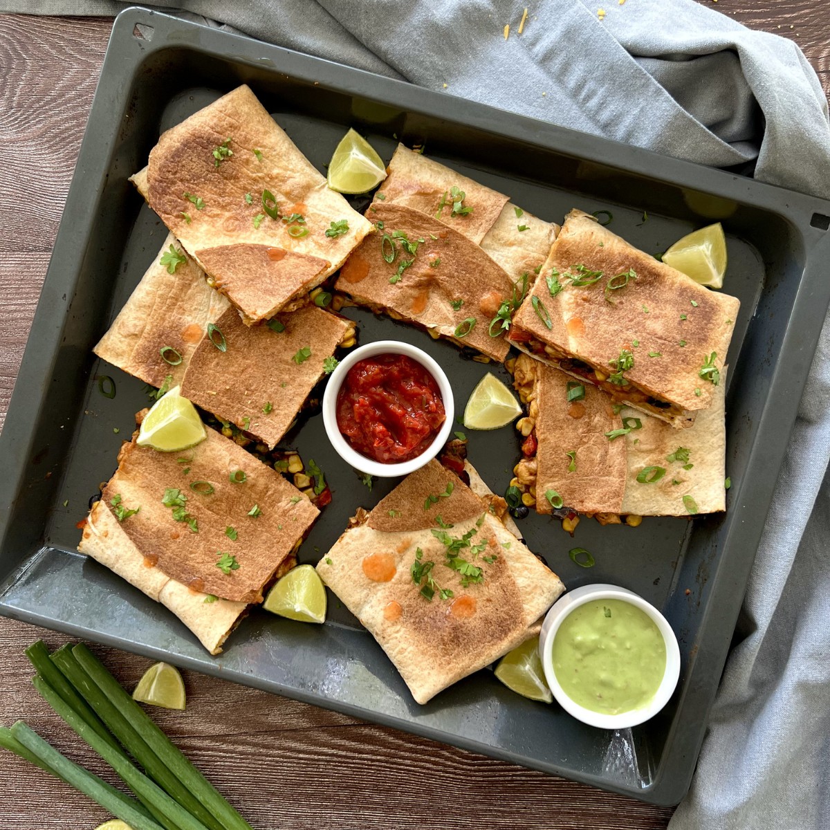 Hähnchen Blech Quesadilla
