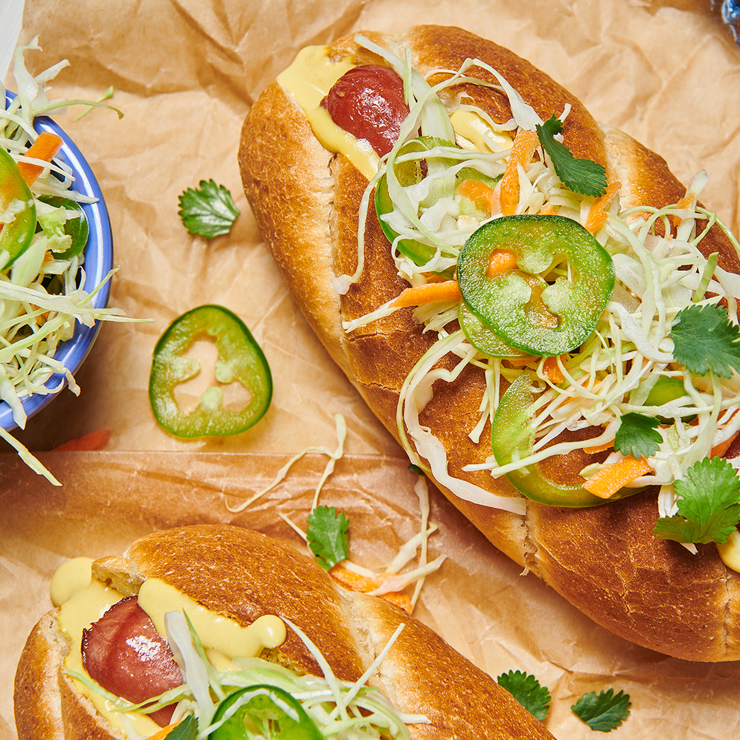 Bahn-Mì-Hotdogs aus dem Airfryer