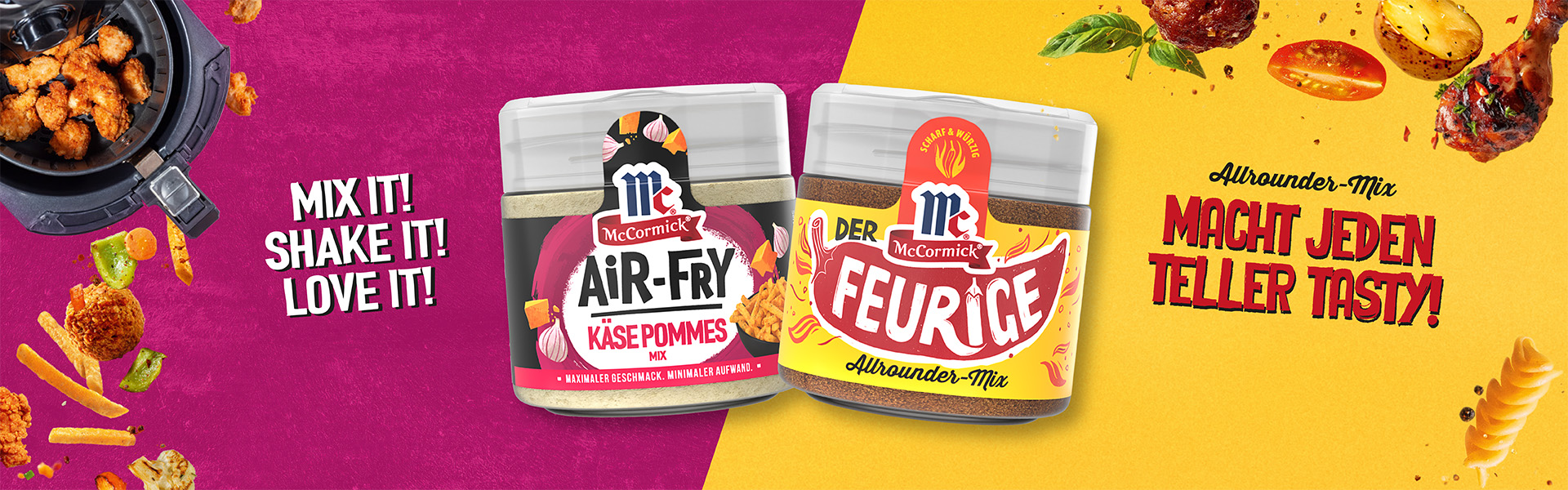 Ein Airfryer-Gewürze und ein Allrounder-Gewürz der Marke McCormick.