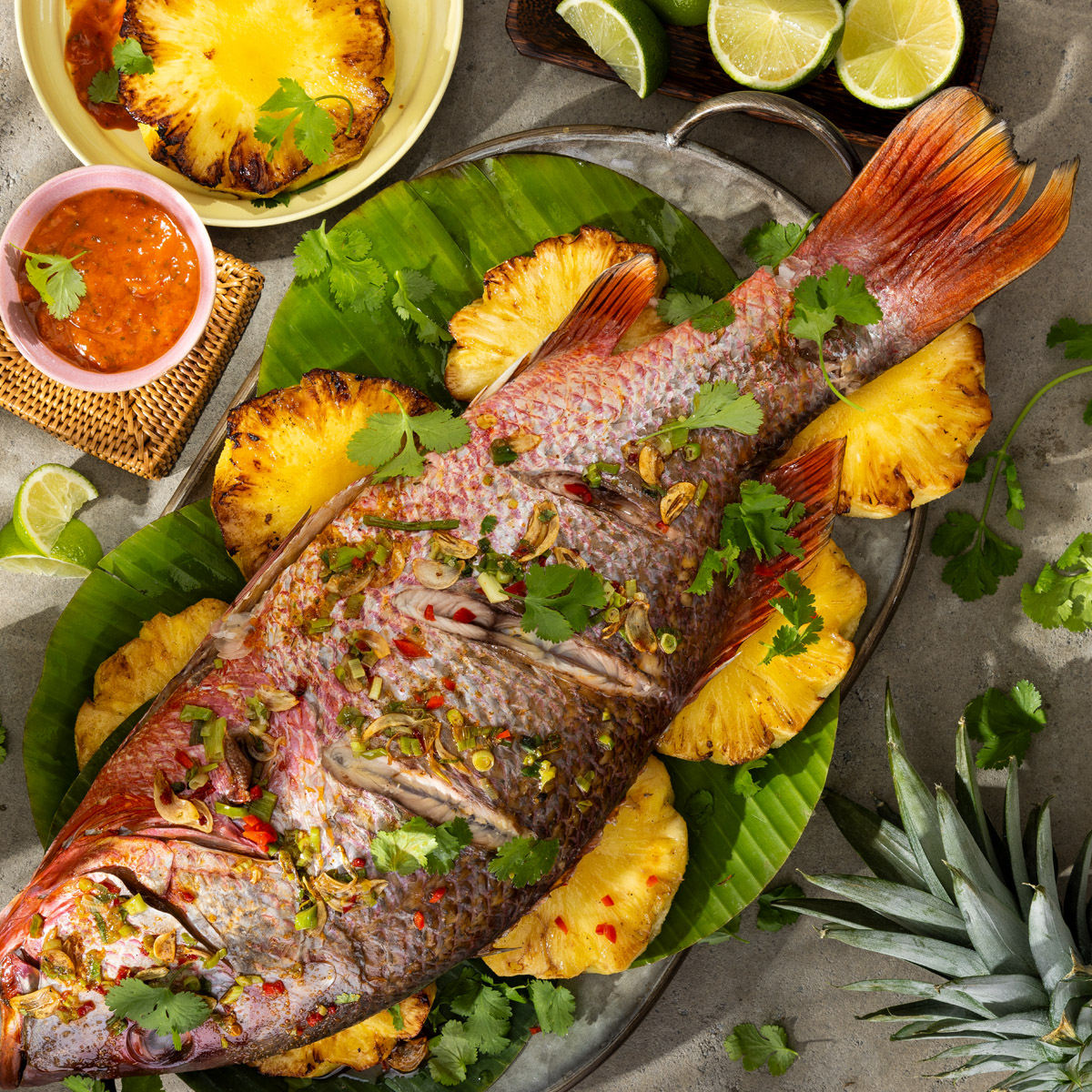 karibischer Grillfisch mit Churrascosauce