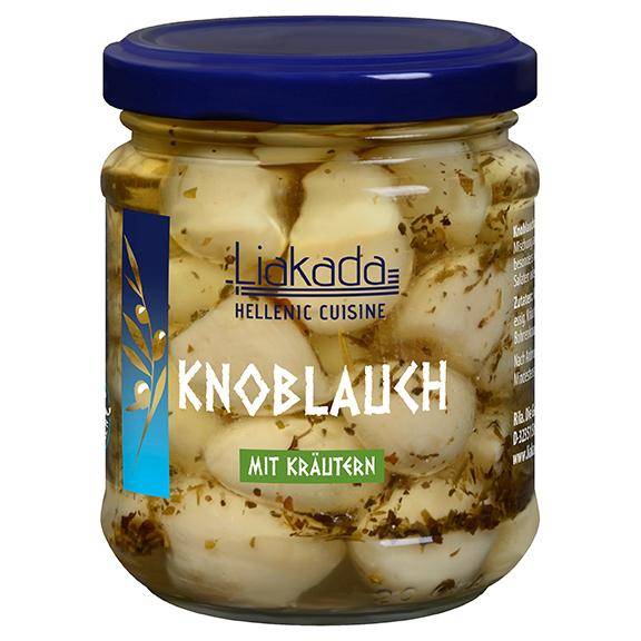 Knoblauch mit Kräutern in Öl