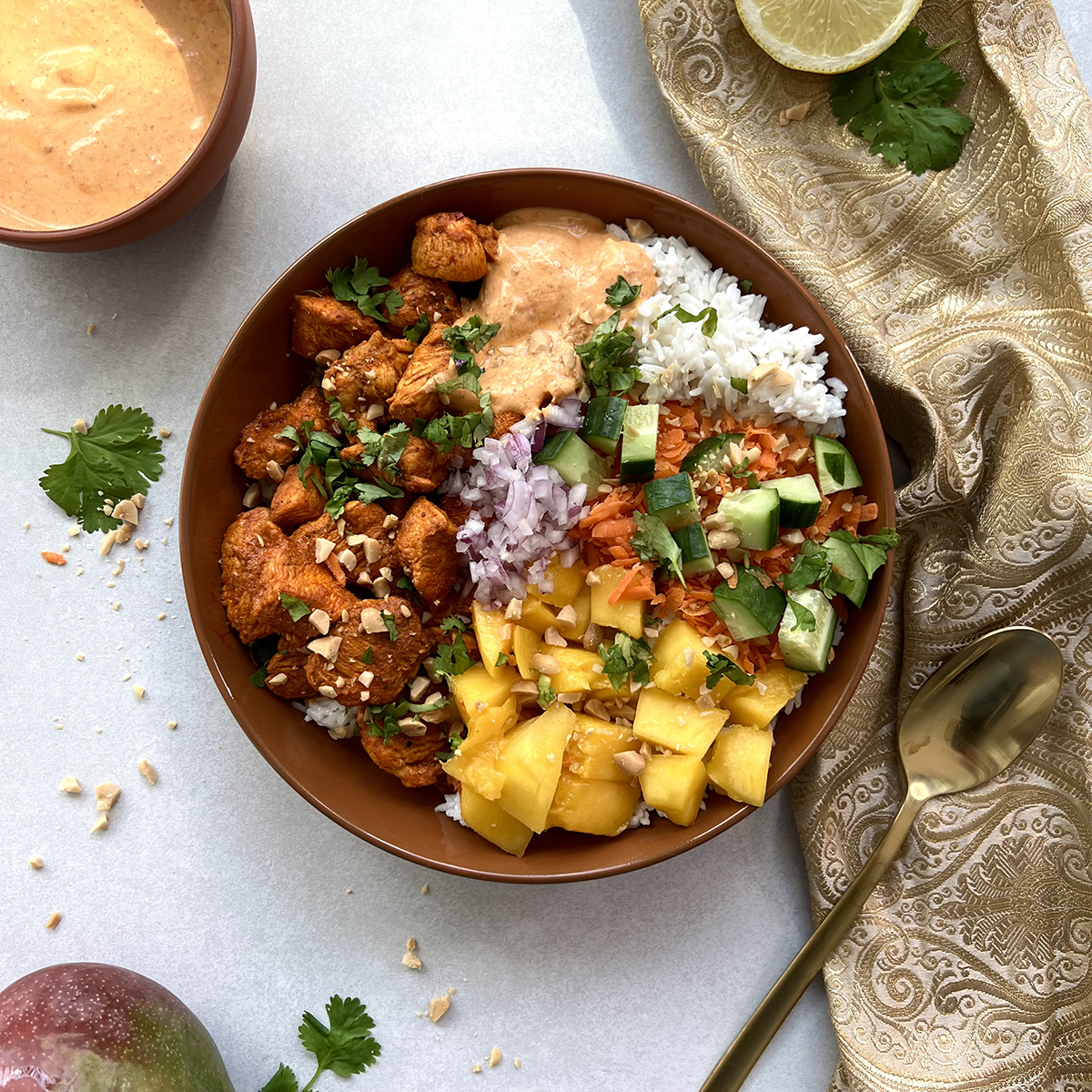 indische Tandoori Hähnchen Bowl