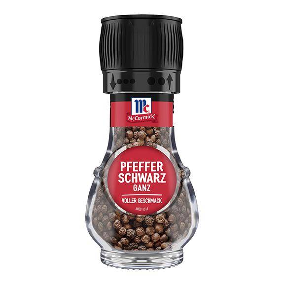 Pfeffer schwarz ganz Mühle
