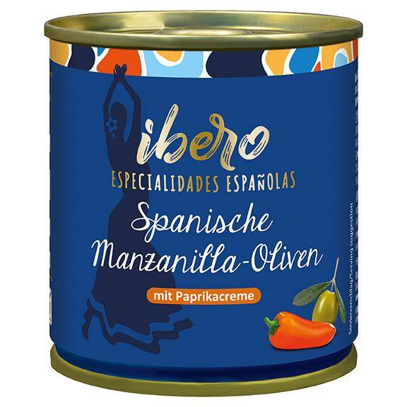 Grüne Manzanilla-Oliven mit Paprikacreme