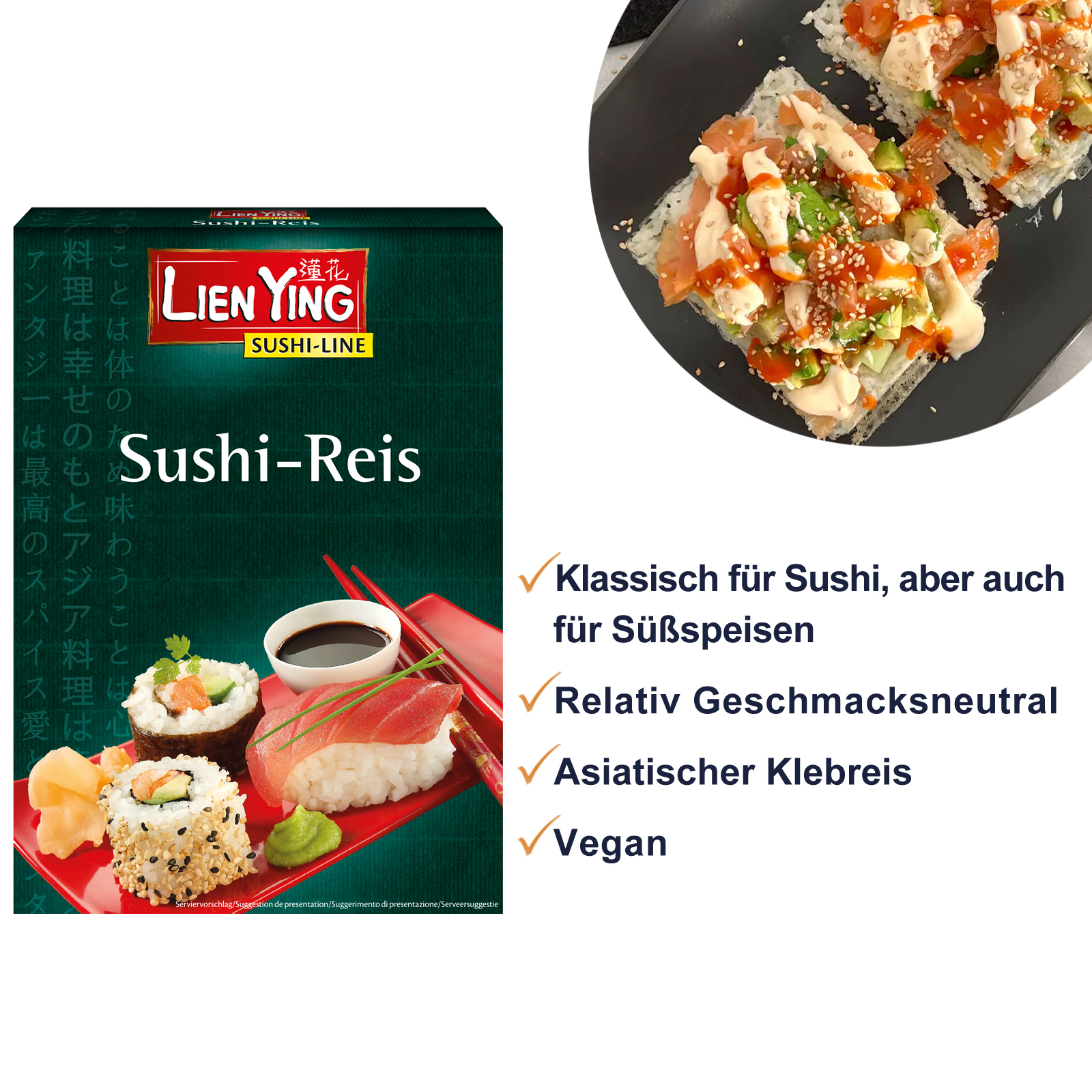 Sushi Premium Starter Set (10-teilig inkl. Bambusmatte und Stäbchen)