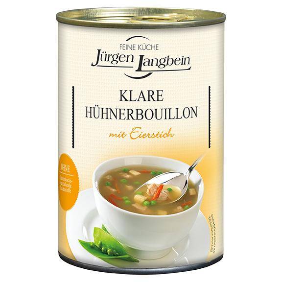 Klare Hühnerbouillon mit Eierstich