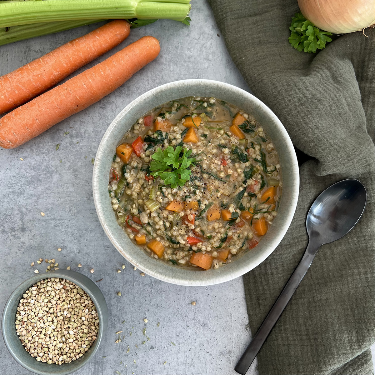 Buchweizen Gemüsesuppe