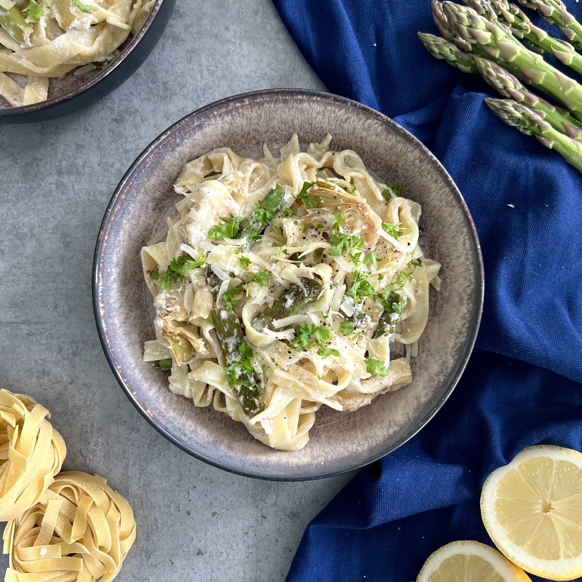Spargel Pasta mit Ricotta Sauce