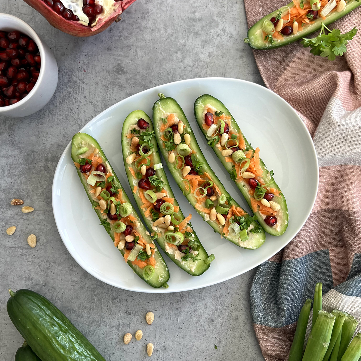 Hummus Gurken Schiffchen