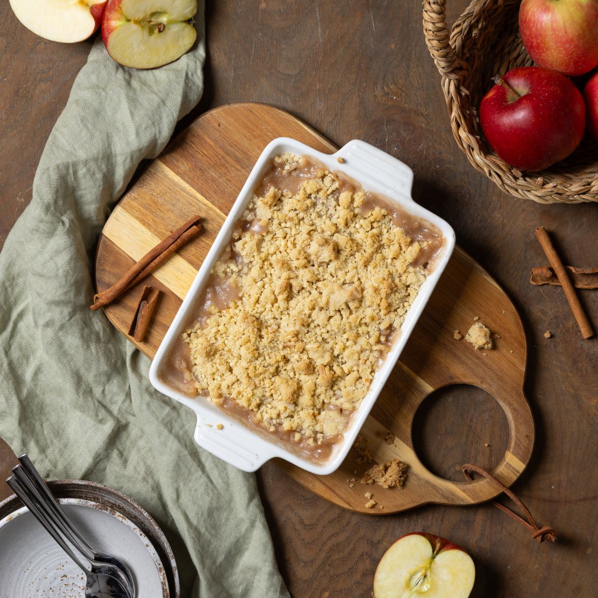 Apfel Zimt Reisdessert mit Crumble