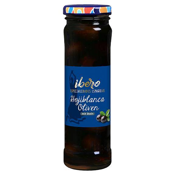 Geschwärzte Hojiblanca Oliven mit Stein