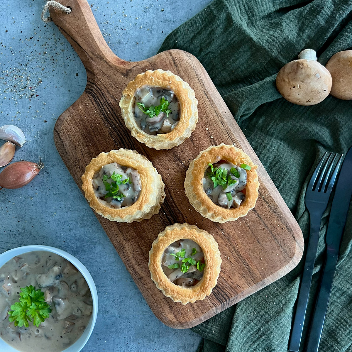Königin Pasteten mit Pilzragout