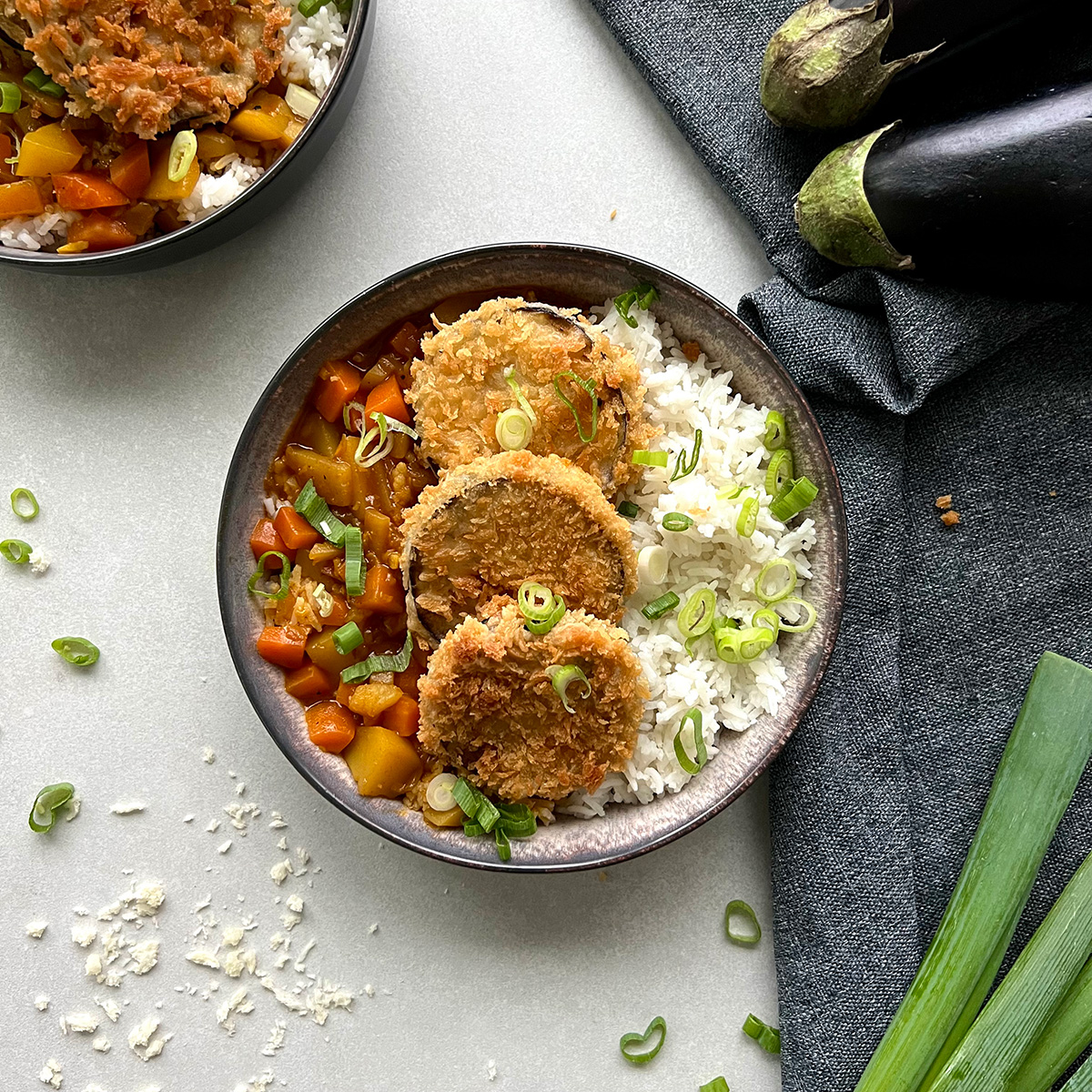 Aubergine Katsu Curry