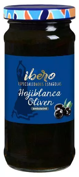 Geschwärzte Hojiblanca Oliven entsteint